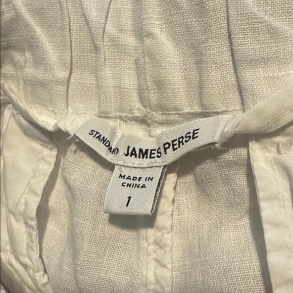 Standard James Perse Linen Crop Pull-On Elastic Waist white Pants Sz 1 - Picture 7 of 9